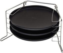 Zenker Set Pizzete Zenker 4 piese, 3 tavi antiaderente, suport pliabil, pentru 5 pizze (25431207)