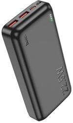 hoco. J101A аварийно зарядно устройство с 2 USB + Type-C + microUSB порта, 20000mAh, LED индикатор, ЧЕРНО (J101A_B)