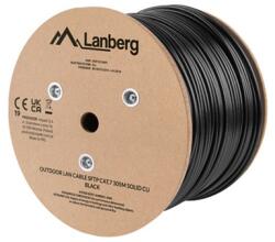 Lanberg Cablu de instalare Lanberg Cat. 7 S/FTP din cupru pentru exterior, 305 m, AWG23, Fca, negru (LCS7-21CU-0305-BK)