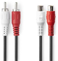 Nedis Cablu prelungitor RCA Nedis CAGB24205BK50, 2x RCA tată - 2x RCA mamă, 5 m (CAGB24205BK50)