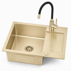 Ruvetti Look chiuvetă din oțel cu baterie 60x48 cm auriu LP_LOOK120-5200-PVDCH-S (LPLOOK1205200PVDCHS) Chiuveta