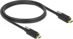 Delock Cablu SuperSpeed USB 10 Gbps (USB 3.1 Gen 2) tip C cu surub sus T-T 1m Negru, Delock 83719 (83719) - cel