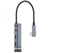 Baseus Bend Angle No. 7 USB Type-C HUB, szürke (CAHUB-CWJ0G) (CAHUB-CWJ0G)