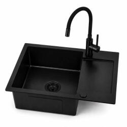 Ruvetti Look chiuvetă din oțel cu baterie 60x48 cm negru LP_LOOK120-5200-PVDBL-S (LPLOOK1205200PVDBLS) Chiuveta