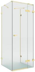 NEW TRENDY Eventa Gold Brushed cabină de duș 100x80 cm dreptunghiular auriu periat/sticlă transparentă EXK-8349 (EXK8349)