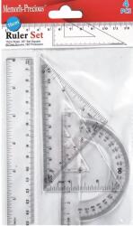 Memoris-Precious Set geometrie Memoris-Precious, rigla 15 cm, 2 echere, 1 raportor (BV923967)
