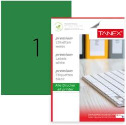 Tanex Etichete color autoadezive, 1/A4, 210 x 297mm, 25 coli/top, TANEX, verde fluorescent (TX-TW-2000-FGR)