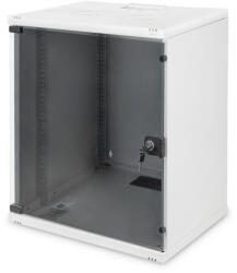 ASSMANN SOHO DN-19 12-U-S-1 19" 12U 595x540x400mm lapraszerelt üvegajtós szürke fali rack szekrény
