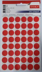 Tanex Etichete autoadezive rotunde, D16 mm, 240 buc/set, TANEX, rosu (TX-OFC-130-RE)