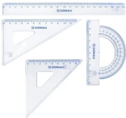 DONAU Set geometrie mare, contine: rigla 30cm, raportor, echer 13cm, echer 19cm, DONAU - transparent (DN-7084904PL-00)