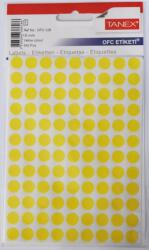 Tanex Etichete autoadezive rotunde, D10 mm, 540 buc/set, TANEX, galben (TX-OFC-128-YE)