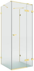 NEW TRENDY Eventa Gold Brushed cabină de duș 90x80 cm dreptunghiular auriu periat/sticlă transparentă EXK-8347 (EXK8347)