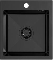 Ruvetti Look chiuvetă din oțel cu baterie 45x40 cm negru LP_LOOK40-5200-PVDBL-S (LPLOOK405200PVDBLS) Chiuveta