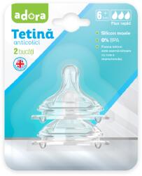 ADORA Tetina anticolici cu flux rapid, 6 luni+, 2 bucati, Adora