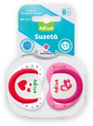 ADORA Suzeta din silicon, cu cutie de sterilizare, 0-6 luni, design fata, 2 bucati, Adora