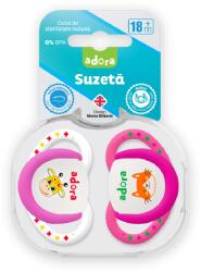 ADORA Suzeta din silicon, cu cutie de sterilizare, 18 luni +, design fata, 2 bucati, Adora