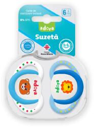 ADORA Suzeta din silicon, cu cutie de sterilizare, 6-18 luni, design baiat, 2 bucati, Adora