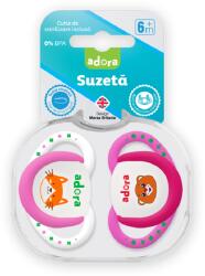 ADORA Suzeta din silicon, cu cutie de sterilizare, 6-18 luni, design fata, 2 bucati, Adora