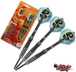 Shot Darts nyílkészlet Shot Value Range Scimitar rozsdamentes acél/sárgaréz, 3 db, bordázott test, darts-karbantartó szerszám 24 g