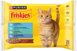 Friskies Szószban Lazaccal/Tengeri hallal/Szardíniával/Tőkehallal nedves macskaeledel 4x85g macskaeledel