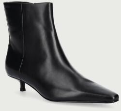 Calvin Klein botine pentru femei din piele KITTEN HEEL ANKLE BOOT LTH 9BY2-OBDZ2S_99X