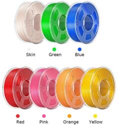 Mecpow PLA+ nagy sebességű filament - 7kg (piros/kék/bőrszínű/zöld/sárga/narancssárga/rózsaszín)