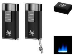 WinJet Premium Wide Flat lapos szúrólángos szivargyújtó beépített szivarfúróval - fekete és sötétszürke (A-310027)