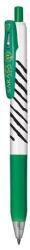 Zebra Géltoll, 0, 33 mm, nyomómechanizmus, csíkos test, ZEBRA "Sarasa Clip", zöld