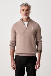 U. S. Polo Assn U. S. Polo Assn. pulóver férfi pamut COTTON 1/4 ZIP NECK - bézs XXL