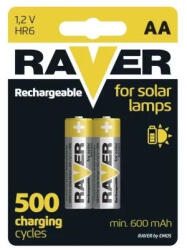 RAVER SOLAR 600mAh HR6/2BP B7426 NiMH ceruza akkumulátor AA újratölthető elem (Raver-HR6-2-600)