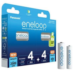 Panasonic eneloop 2000mAh HR6/4BP BK-KJMCDE44E 800mAh HR03/4BP NiMh ceruza / mikro akkumulátor AA / AAA újratölthető elem (Panasonic-eneloop-BK-KJMCDE44E)