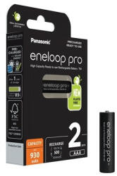 Panasonic eneloop Pro 930mAh HR03 BK-4HCDE/2CP EKO NiMh mikro akkumulátor AAA újratölthető elem (Panasonic-eneloop-BK4HCDE-2CP)