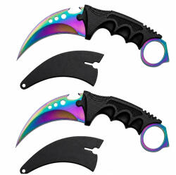 Depox Set doua cutite de vanatoare DEPOX®, Fade Break, 19 cm, otel, multicolor (2935)