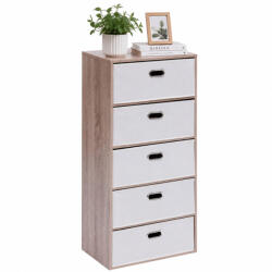 Intenso Home komód 5db fiókkal 50x100cm | Fehér - sonoma tölgy (INT-SNG503099)