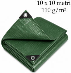  Prelata impermeabila 10x10 m, pentru utilaje si materiale, rezistenta la intemperii, 110 g/mp (WM110.10x10.GREEN)