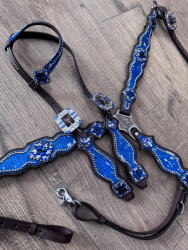  Cayuse Blue set 001 kantár és szügyelő szett