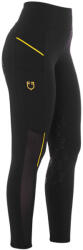 Equestro Női slim fit leggings mikro mesh betétekkel