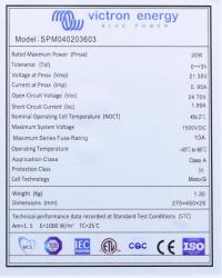 Victron Energy Solar Panel 20W-36 cells Mono 275x450x25mm series 4c (SPM040203603)