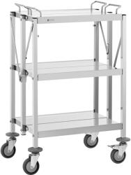 Royal Catering Cărucior de servire - 3 rafturi - (2x) 50 x 83 / 40 x 58 cm - 90 kg - pliabil - Royal Catering RCSW-100 (RCSW-100)