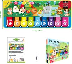 Babyhome Детско музикално килимче Пиано Piano Mat с животни (110 х 43 см)