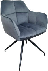 Saltsib Scaun living rotativ FDC 80, baza metalica, tapiterie catifea, elegant, 100 kg, 91x47x63 cm, gri
