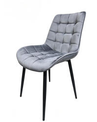 Saltsib Scaun de living si bucatarie Gloria FDC 20, catifea, cadru metalic, 90 kg, 87x54x44 cm, gri
