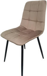 Saltsib Scaun de living si bucatarie Rizea FDC4, tapiterie catifea, cadru metalic, 90 kg, 85x44x40 cm, bej