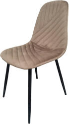 Saltsib Scaun de living si bucatarie Doina FDC2-1, tapiterie catifea, cadru metalic, 90 kg, 84x44x39 cm, bej