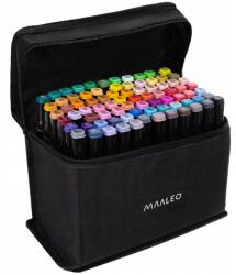 SolPlant. ro Set markere/carioci, 2 capete diferite, cu geanta, diverse culori, 80 buc, Maaleo