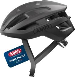 ABUS PowerDome Országúti Kerékpáros Sisak - Könnyű Biciklisak Szellőzőrendszerrel és Aerodinamikus Profillal - Made in Italy - Fekete - M-es