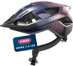 ABUS Aduro 3.0 LED Kerékpáros Sisak - L-es méret, Lila - Hátsó Lámpával, Férfiaknak és Nőknek, Városi és Sport Túrákhoz