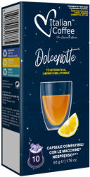 Italian Coffee Capsule Ceai de Lamaie si Melatonina, Fara Teina, Dolce Notte Italian Coffee, 10 capsule, compatibile cu Nespresso (10ICNES_DOLCENOTTE)
