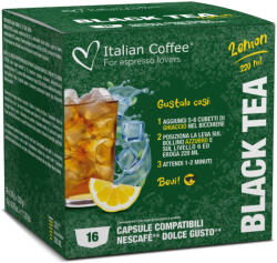 Italian Coffee Capsule Ceai Negru cu Lamaie Italian Coffee, 16 capsule, compatibile cu Dolce Gusto (DGIC_BLACKLEMON)
