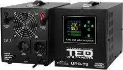 TED Electric UPS cu runtime extins TED Electric, 2000VA, 1200W, sinusoidala pura, AVR, acumulator extern 12V LiFePO4 sau plumb-acid, 2 prize Schuko, TED006950 (A0116800)